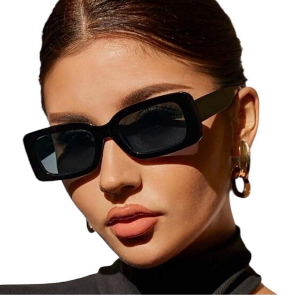 🔥🔥🆕Chic Black Rectangular Sunglasses - Picture 5 of 9